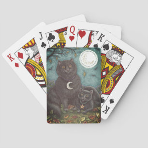 BARALHO BUBO E PYEWACKET GATOS NEGROS, HALLOWEEN FOLK ART