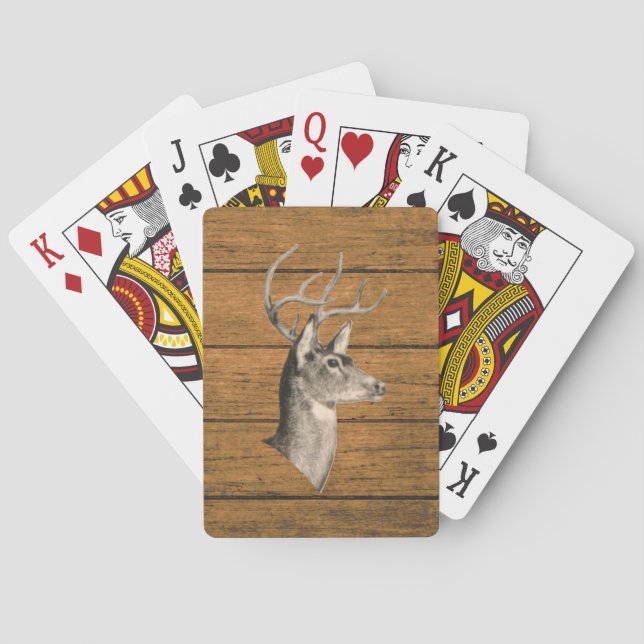 Baralho Buck Head On Wood Grain Poker Cards (Verso)