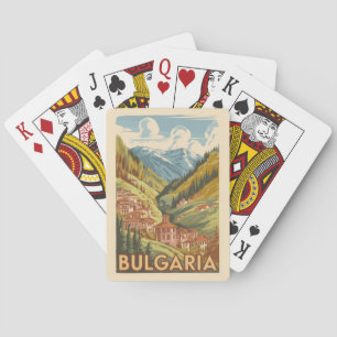 Baralho Bulgária Ilustração Painterly Viagem Art Vintage