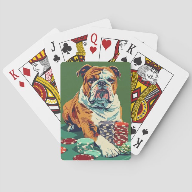 Baralho Bulldog com Pôquer Chips (Verso)