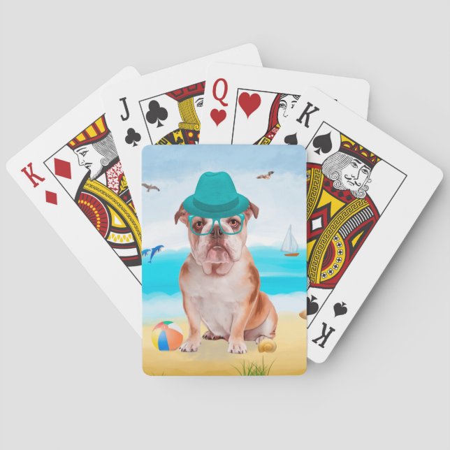 Baralho Bulldog Inglês na Praia (Verso)