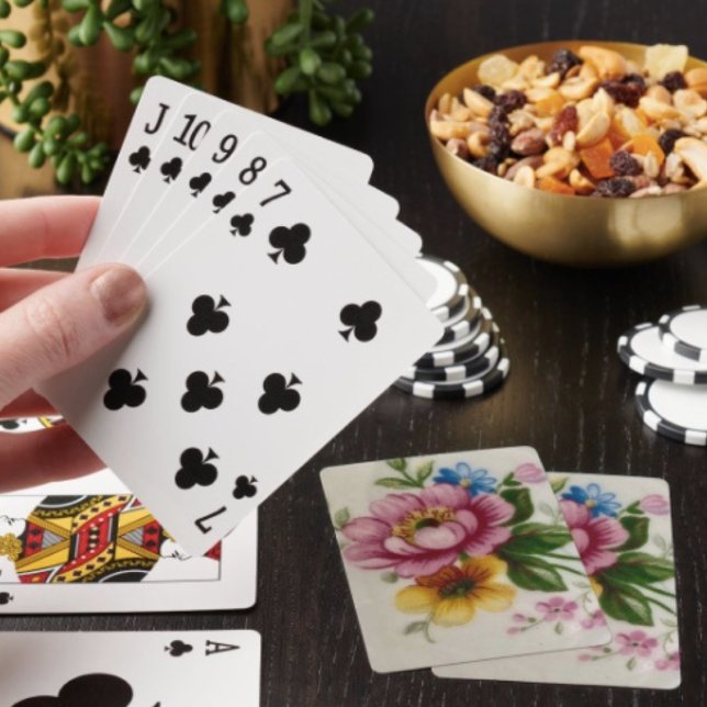 Baralho Buquê Floral de Xícara de Chá (Poker cards easy to shuffle, smooth card stock. Dimensions: 2.5" x 3.5”. )