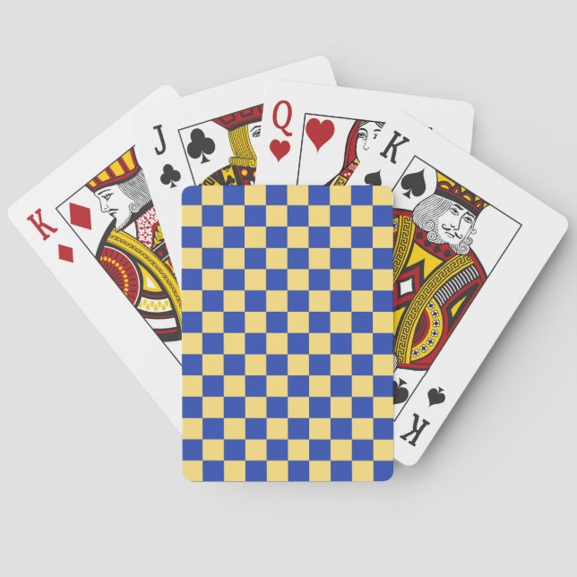 Baralho Butter yellow and blue checkered board pattern (Verso)