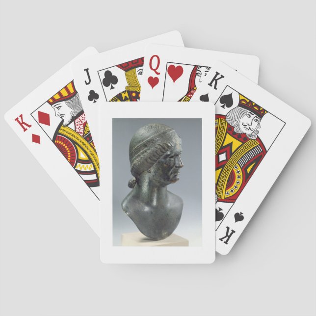 Baralho Cabeça de bronze de uma mulher, às vezes identific (Verso)