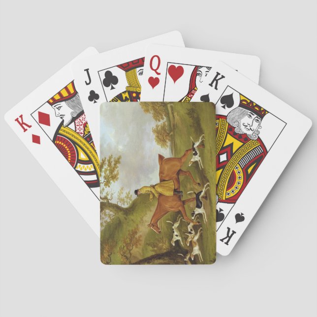 Baralho Caçador e cães, 1809 (óleo em canvas) (Verso)