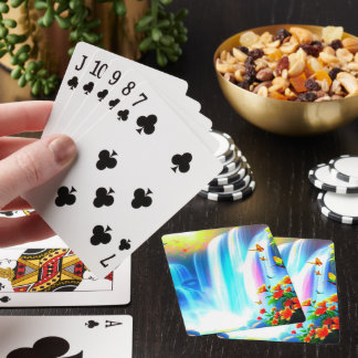 Baralho Cachoeira Bonita com Criaturas Jogando Cartas