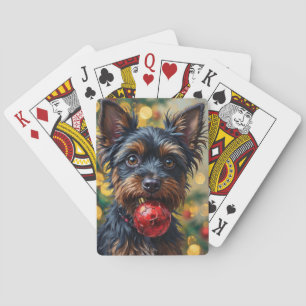 Baralho Cachorro Affenpinscher com Enfeite de Natal