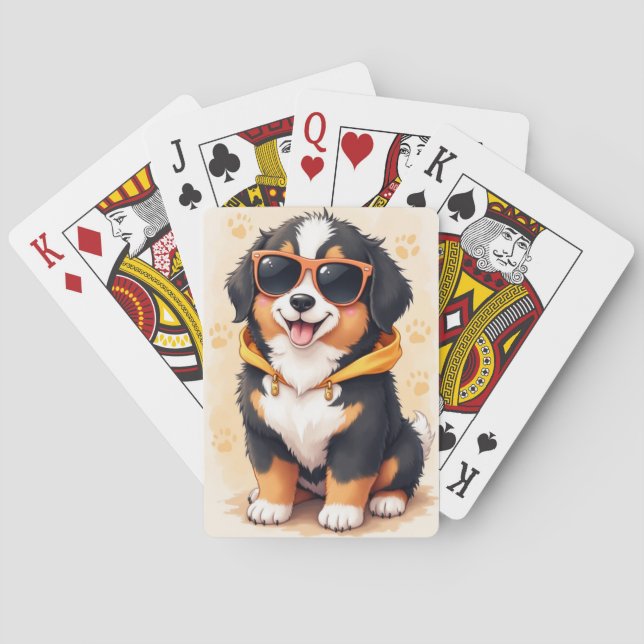 Baralho Cachorro Bernês Engraçado Kawaii (Verso)