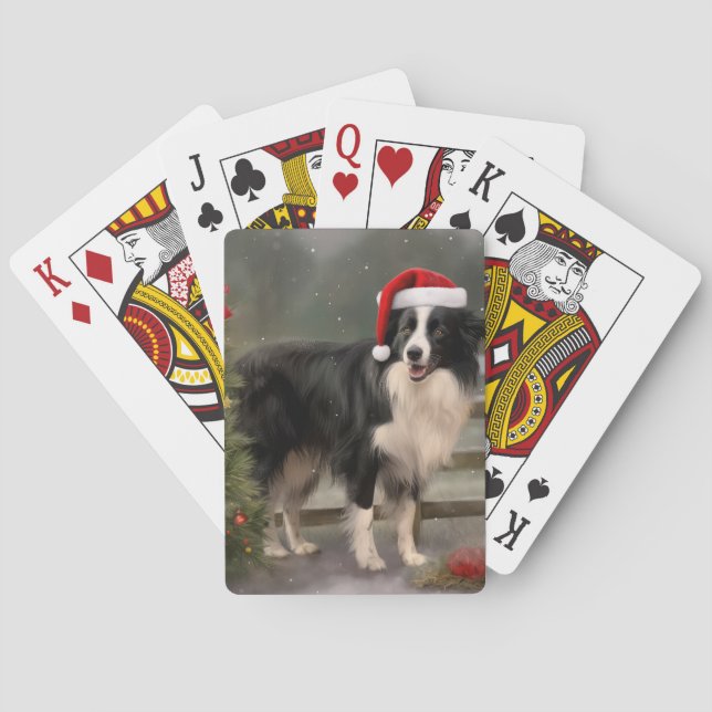 Baralho Cachorro Border Collie na Neve Natal (Verso)