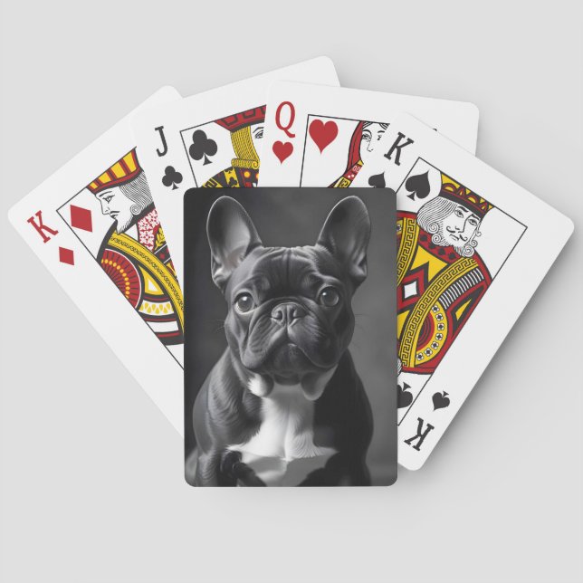 Baralho Cachorro-Bulão Francês Adorável Pet Art Poster (Verso)