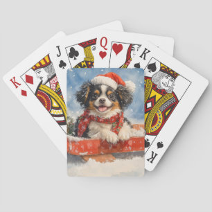 Baralho Cachorro Chin Japonês no Trenó Deixe Nevar Natal