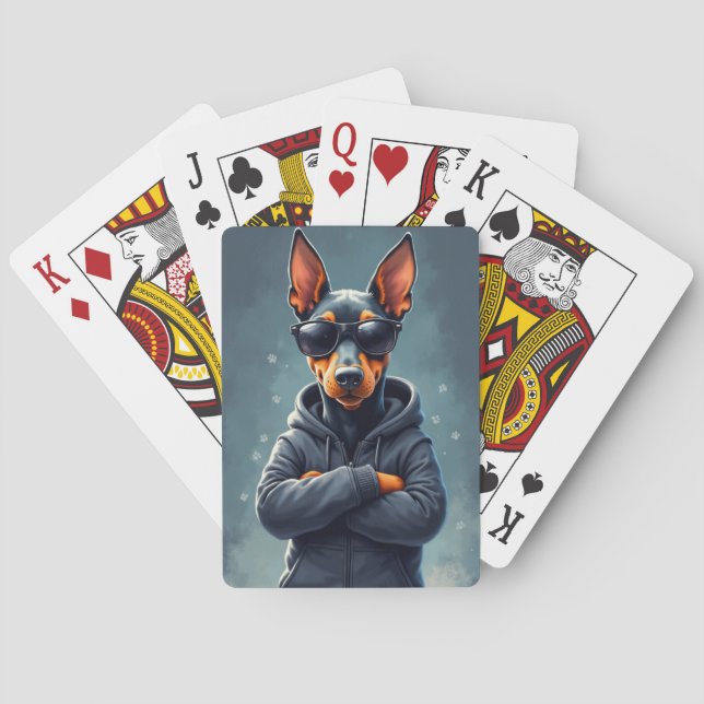 Baralho Cachorro Doberman Kawaii Engraçado (Verso)