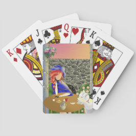 Baralho Cachorro e dama em café no Sunset Playing Cards