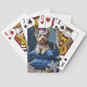 Baralho Cachorro Elegante Biewer Terrier Veludo Natal
