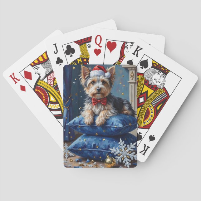 Baralho Cachorro Elegante Biewer Terrier Veludo Natal (Verso)
