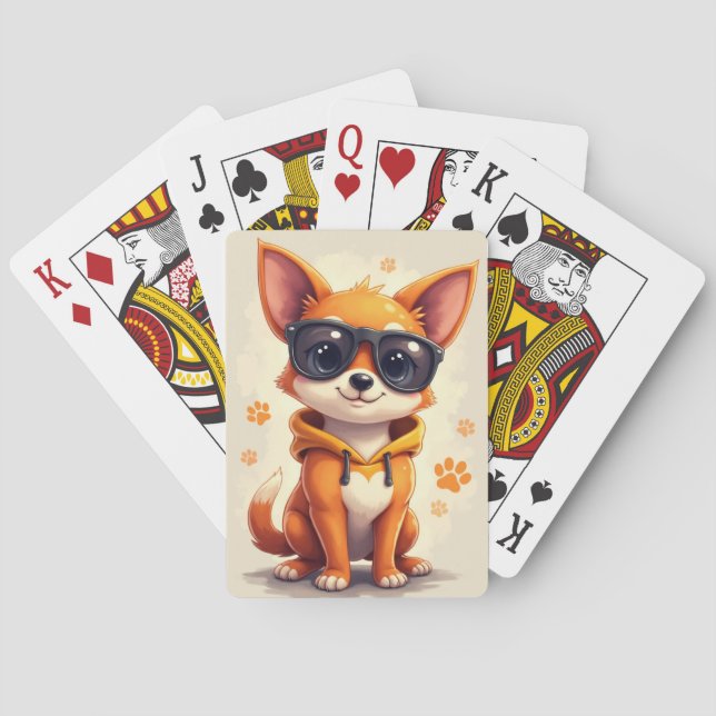 Baralho Cachorro Kawaii Basenji Engraçado (Verso)