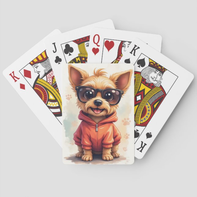 Baralho Cachorro Kawaii Biewer Terrier Engraçado (Verso)