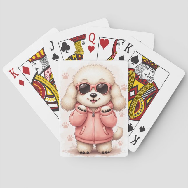 Baralho Cachorro Kawaii Bobo do Antigo Inglês (Verso)