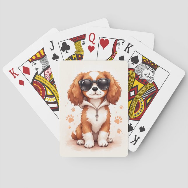 Baralho Cachorro Kawaii Cavalier King Charles Spaniel Engr (Verso)