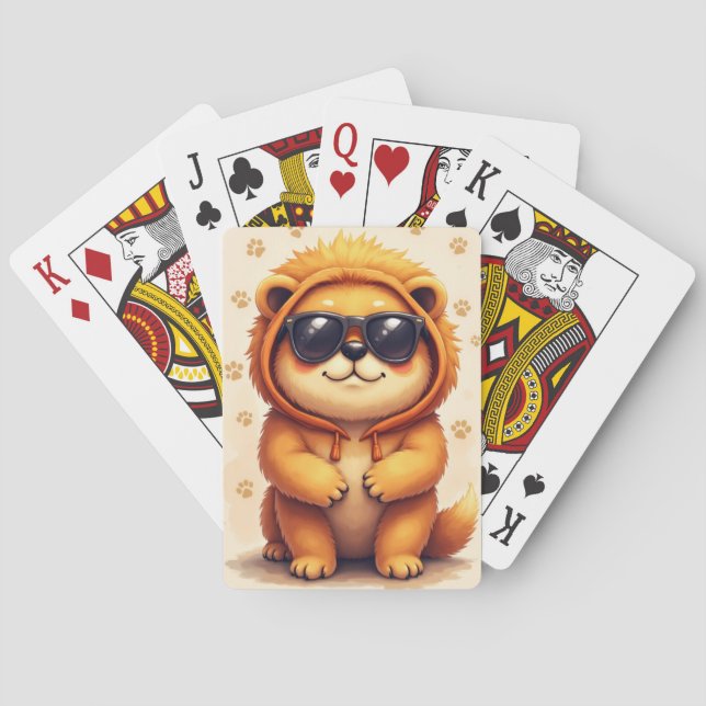 Baralho Cachorro Kawaii Chow Chow Engraçado (Verso)
