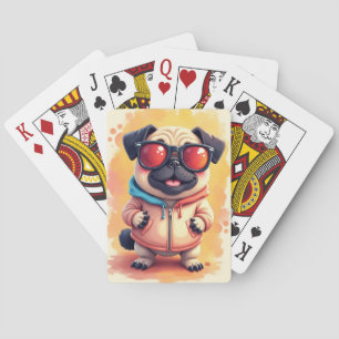 Baralho Cachorro Kawaii Pug Engraçado