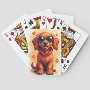 Baralho Cachorro Kawaii Setter Vermelho Irlandês Engraçado
