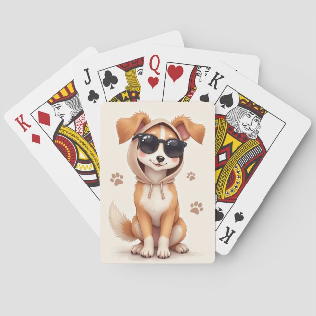 Baralho Cachorro Kawaii Silken Windhound Engraçado (Verso)