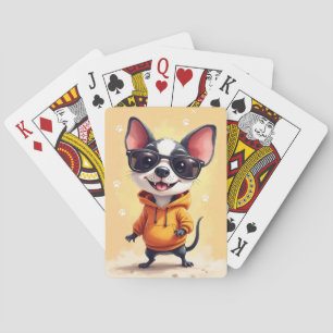Baralho Cachorro Kawaii Terrier Rato Engraçado