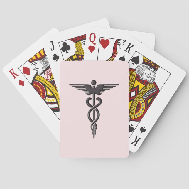 Baralho Caduceu Médico Rosa (Verso)