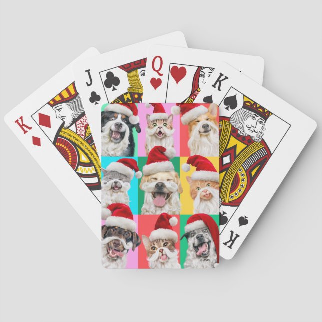Baralho Cães e Gatos com Barba de Papai Noel (Verso)