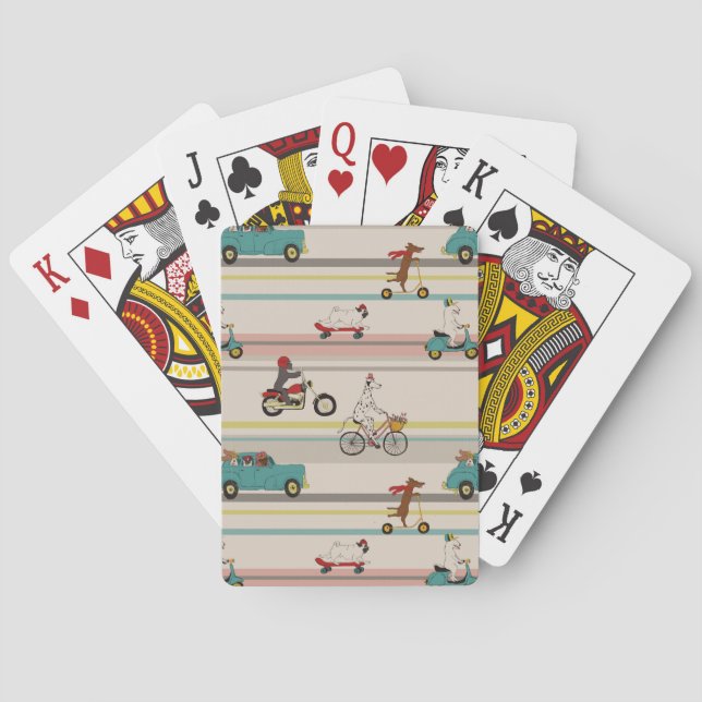 Baralho Cães movendo-se em veículos padrão (Verso)