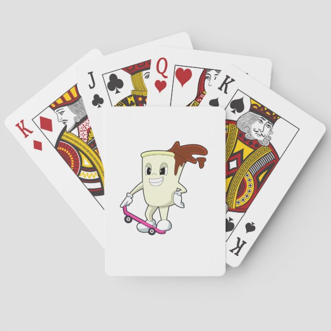 Baralho Café como skater com skate (Verso)