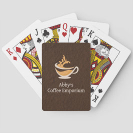 Baralho Café sobre café, seu texto em marrom