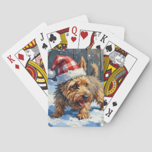 Baralho Cairn Terrier Espirituoso Cavando para o Natal T