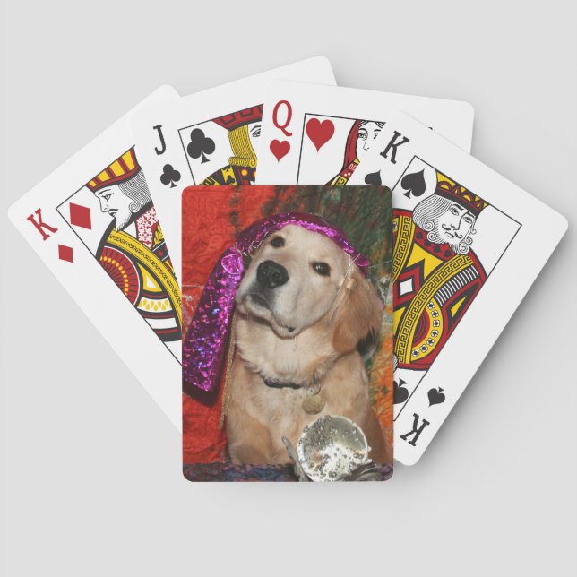 Baralho Caixa de fortuna do golden retriever (Verso)