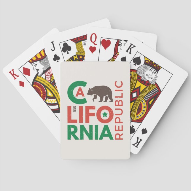 Baralho Califórnia com Logotipo de Urso Grizzly (Verso)