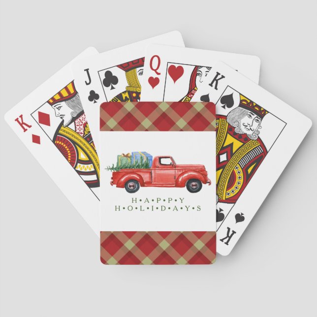 Baralho Caminhão Vermelho e Cartas de Árvore (Verso)