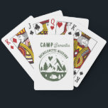 Baralho Camp Bachelorette Party Camping Bach Weekend<br><div class="desc">A cute hand drawn design featuring bachelorette camping theme illustrations. This green and white camp bach weekend design is ideal for glamping camping bachelorette weekends,  camping girls bachelorette parties in mountain,  forest or lake destinations.</div>
