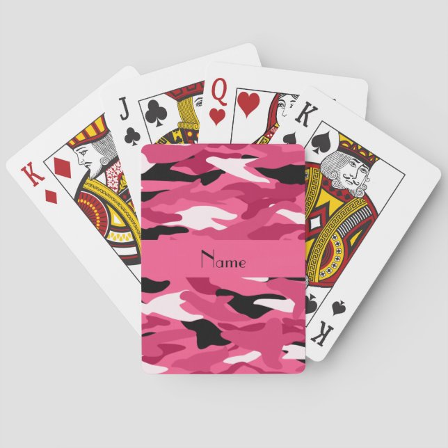 Baralho Camuflagem cor-de-rosa conhecida personalizada (Verso)