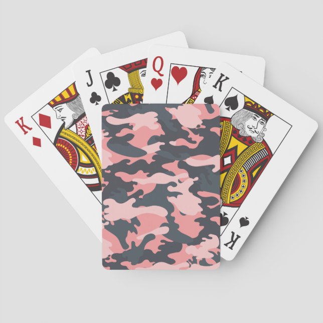 Baralho Camuflagem rosa: Padrão clássico de vinheta (Verso)