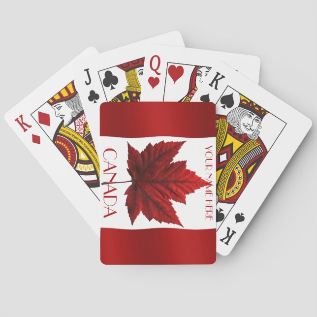 Baralho Canadá Jogando Cartões Canadá Sinalizador Cartões  (Verso)