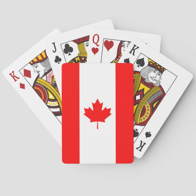 Baralho Canadense Flag of Canada Red Maple Leaf Fun Custom (Verso)