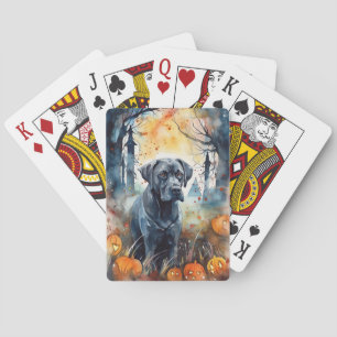 Baralho Cane Corso de Halloween com Abóboras Assustadoras