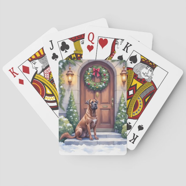 Baralho Cane Corso Grand Door Evergreen Christmas Art (Verso)