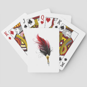 Baralho Caneta de penas vermelhas com ninho de ouro