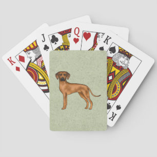 Baralho Cão Leão Africano Rhodesian Ridgeback Raça Verde