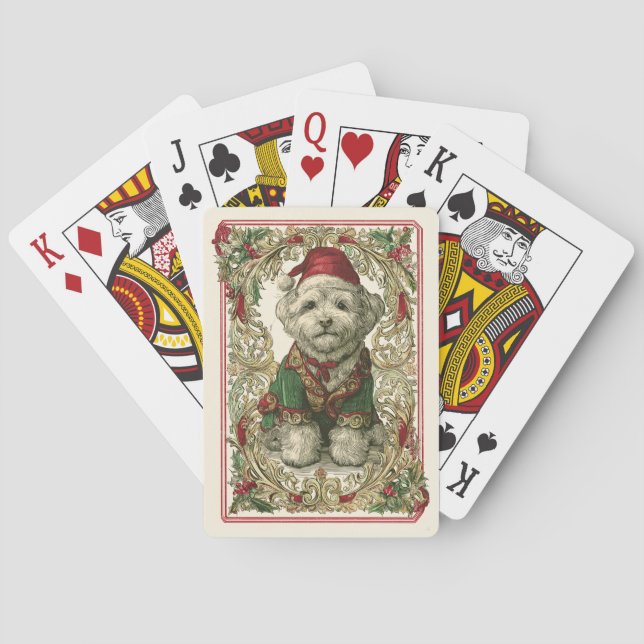 Baralho Cão natal vintage (Verso)