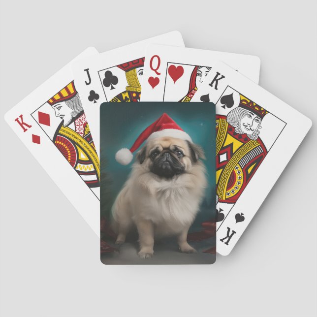 Baralho Cão Pequinês na Neve Natal (Verso)