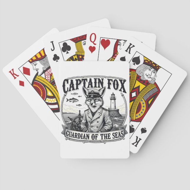 Baralho Captain Fox Guardian of Seas Nautical Design (Verso)