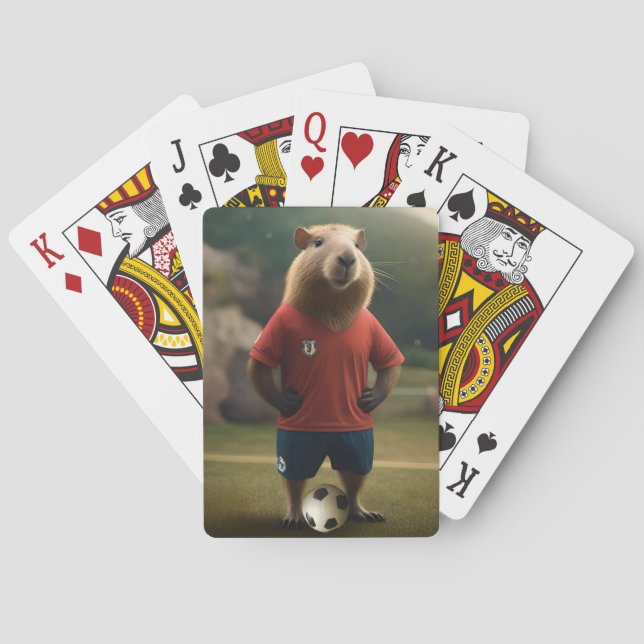 Baralho "Capybara com Ponta de Goal: A Estrela de Futebol  (Verso)